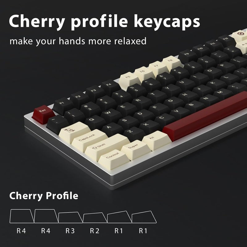 KBDiy Rome PBT Double Shot Custom Keycap Set,176 Keys Black Gaming Key Caps Keycaps 60 Percent Cherry Profile Keycaps for 61/64/68/84/87/100/104/108 Mechanical Keyboard - Image 3